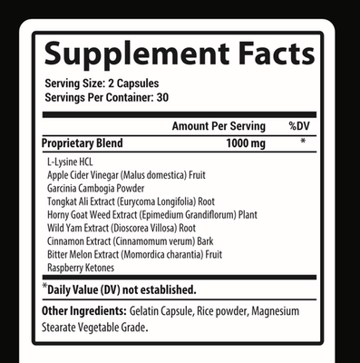 VapoCept Supplement Facts label